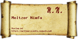 Meltzer Nimfa névjegykártya